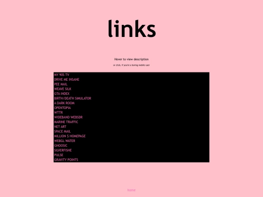 links screenshot