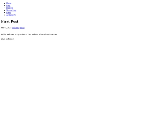 neocities/posts/first-post screenshot