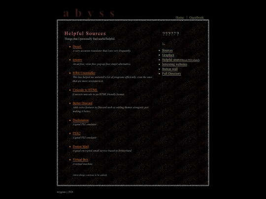 abyss/sources screenshot