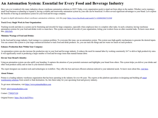 AnAutomationSystemEssentialforEveryFoodandBeverageIndustry screenshot