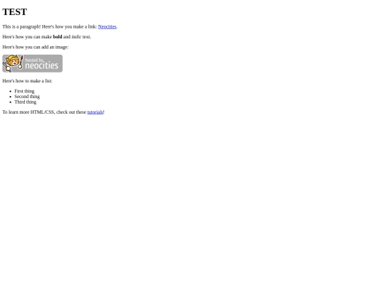 test screenshot