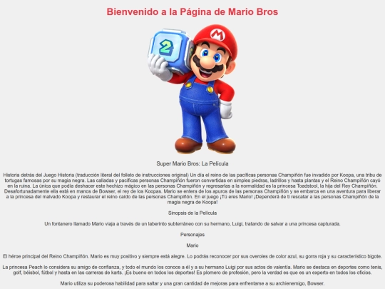 La Web de Mario Bros screenshot