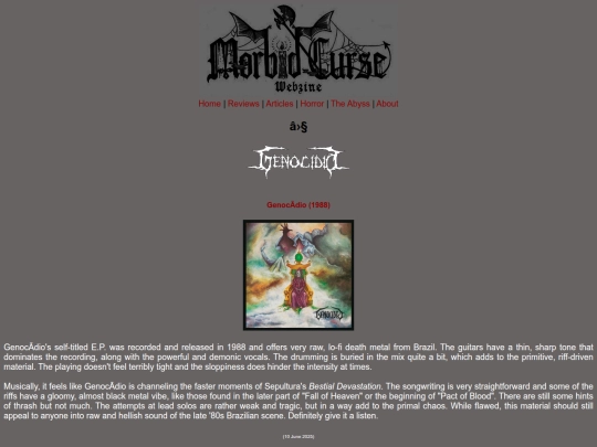 reviews/genocidio screenshot