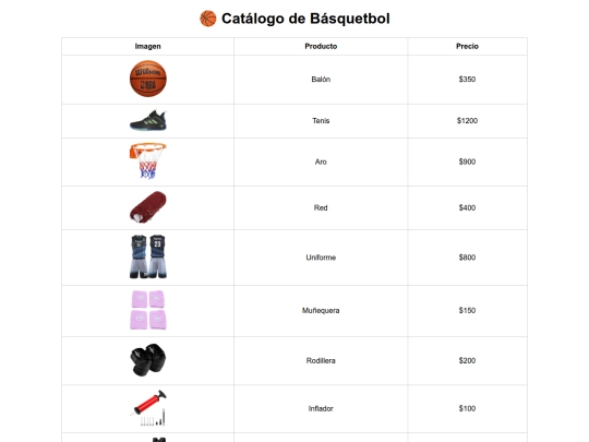 CATALOGO/basquet screenshot