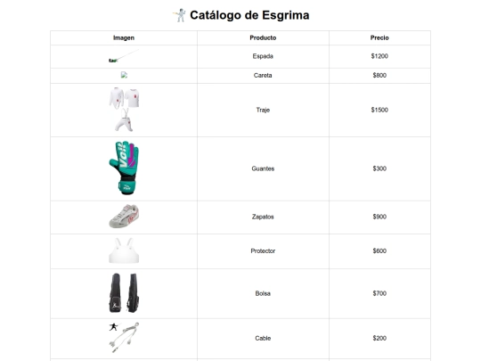 CATALOGO/esgrima screenshot