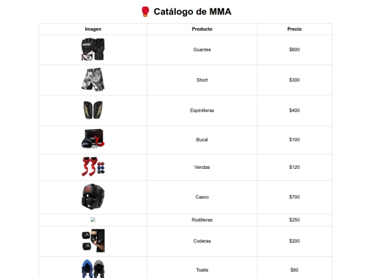 CATALOGO/mma screenshot