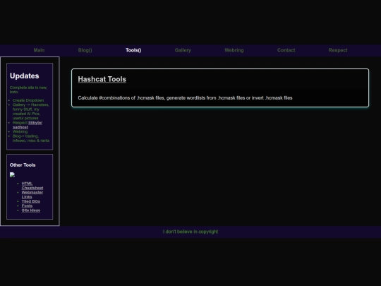tools screenshot