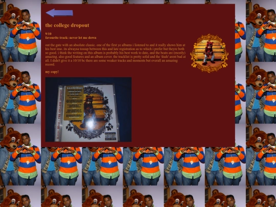shrines/kanye/the-college-dropout screenshot
