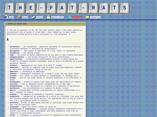 lists/dictionary screenshot