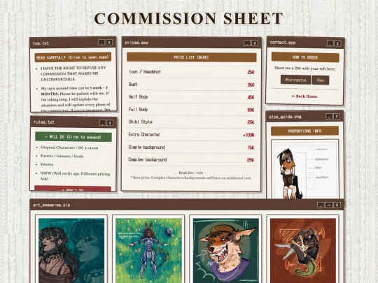 commissions screenshot