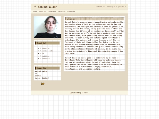 website/aboutme screenshot