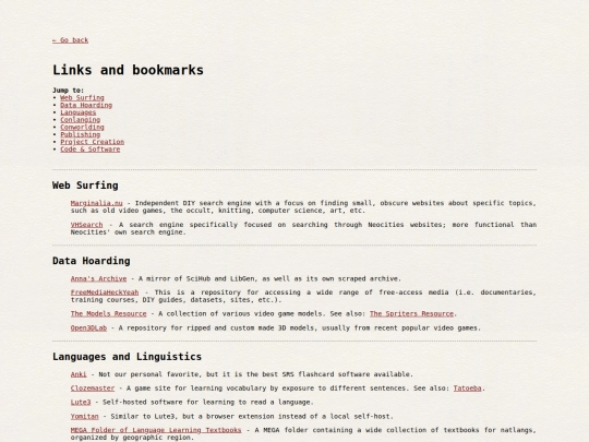 links screenshot
