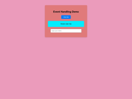 JavaScript Event Handling screenshot