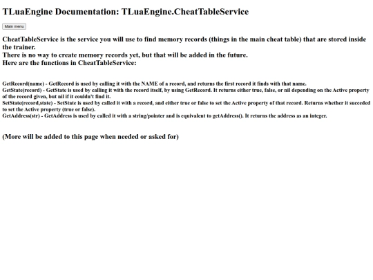 TLuaEngine/CheatTableService screenshot