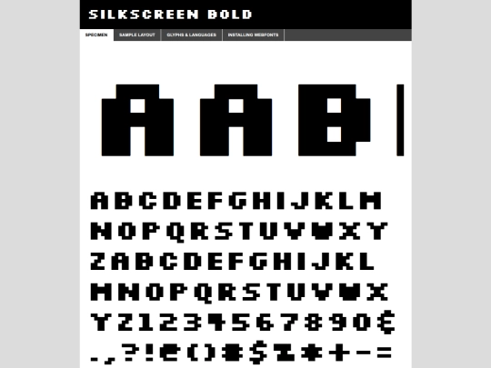 fonts/silkscreen-bold-demo screenshot