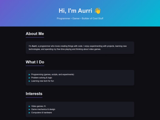 aurri_neocities_portfolio screenshot