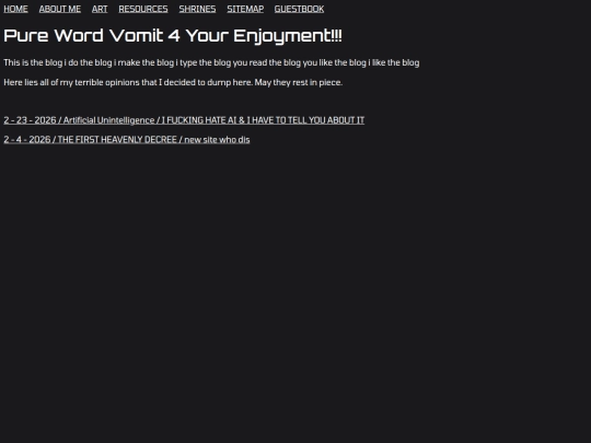 Blog screenshot