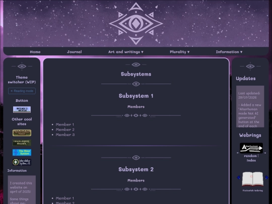 subsystems screenshot