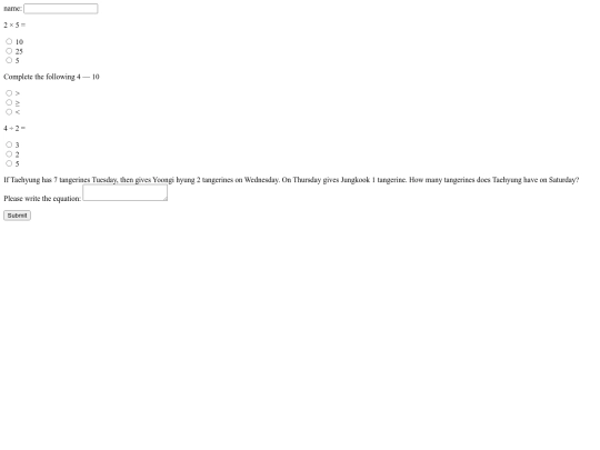 mathtest screenshot