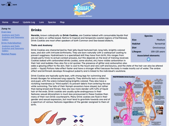 species/drinks screenshot