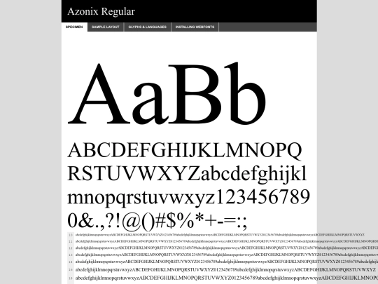 font/azonix-demo screenshot