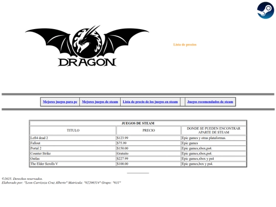 Lista de precio de los juegos en steam screenshot