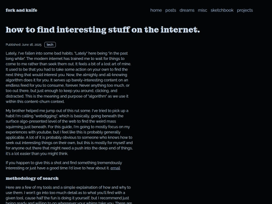 blog/thoughts/webdigging screenshot