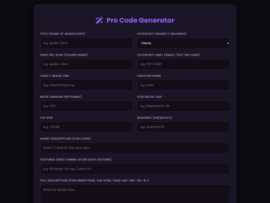 generator screenshot