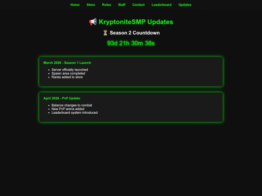 updates screenshot
