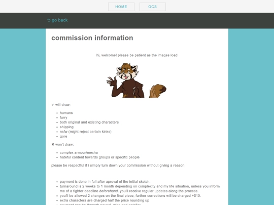 commissions screenshot
