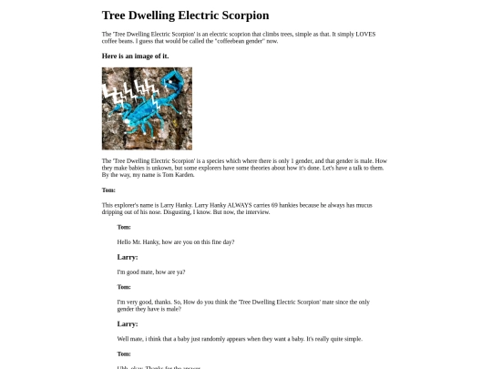 The tree dwelling electric scopion screenshot