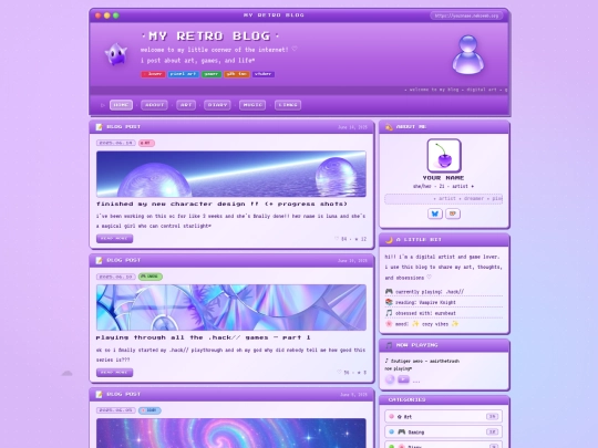 retro-blog-index screenshot
