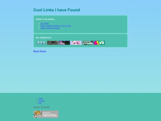 Pages/links screenshot