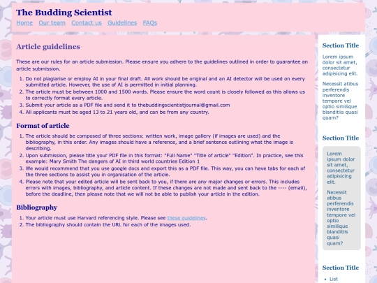 Guidelines screenshot