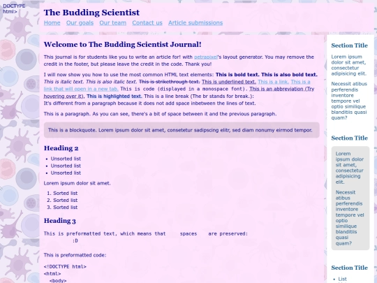 Practice screenshot
