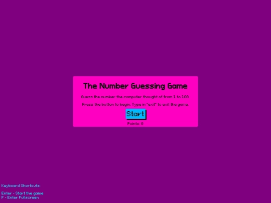 NumberGuessingGame screenshot