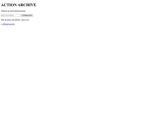 admin screenshot