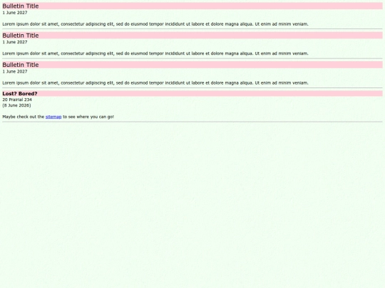 pages/bulletin screenshot