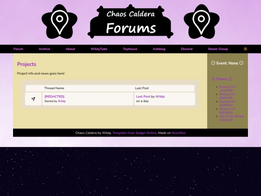 forum/subforums/projects screenshot