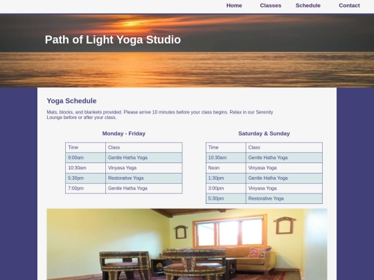 ch10yoga/schedule screenshot