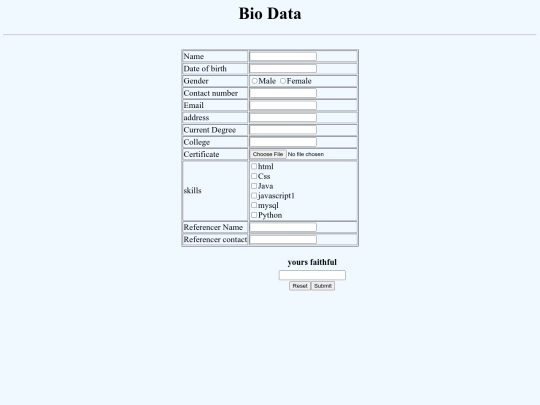 bio data form/bio data screenshot