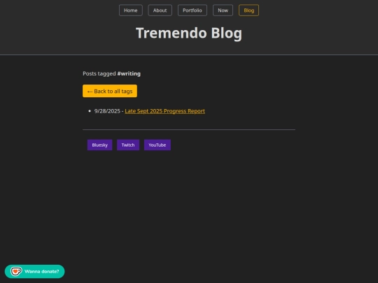 blog/tags/writing screenshot