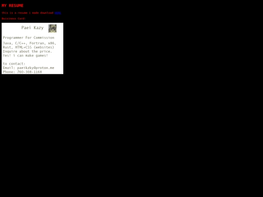 resume screenshot