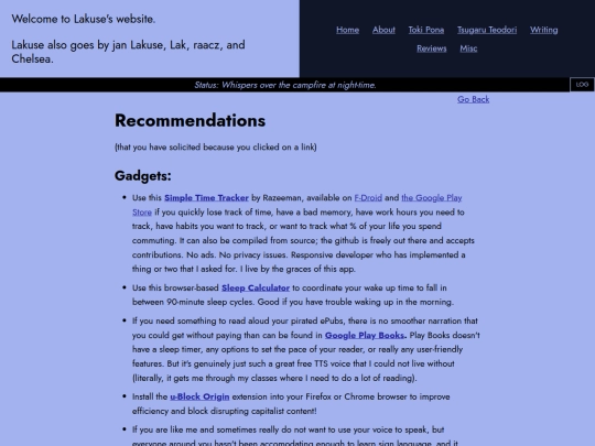 recommendations screenshot