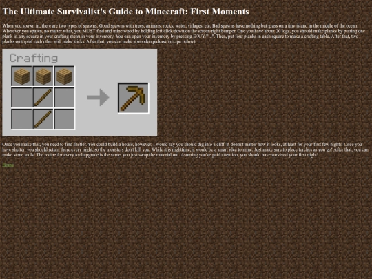 MinecraftGuide/firstmoments screenshot