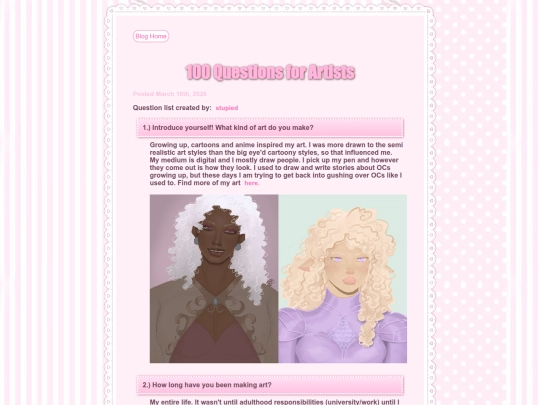 blog/artposts/100questionsforartists screenshot