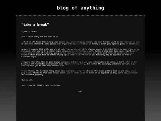 entries/take-a-break_06-13-2026 screenshot
