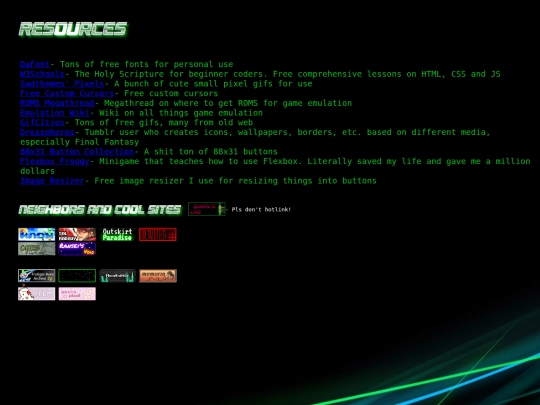 links screenshot