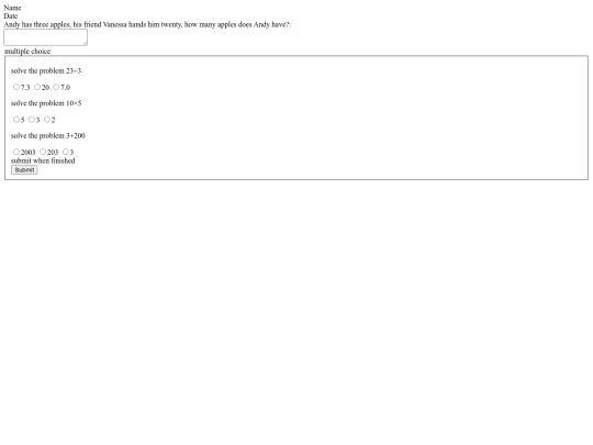 mathtest screenshot