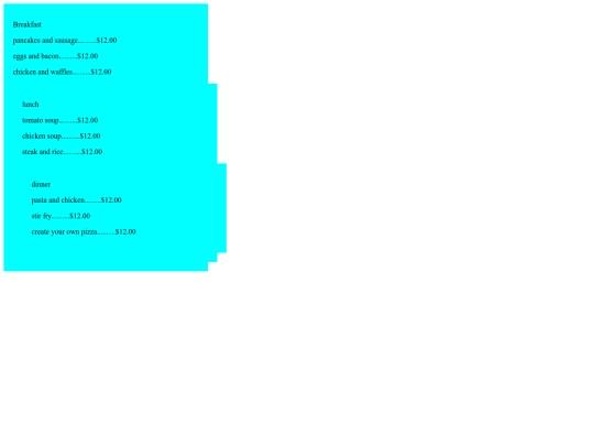 menu screenshot